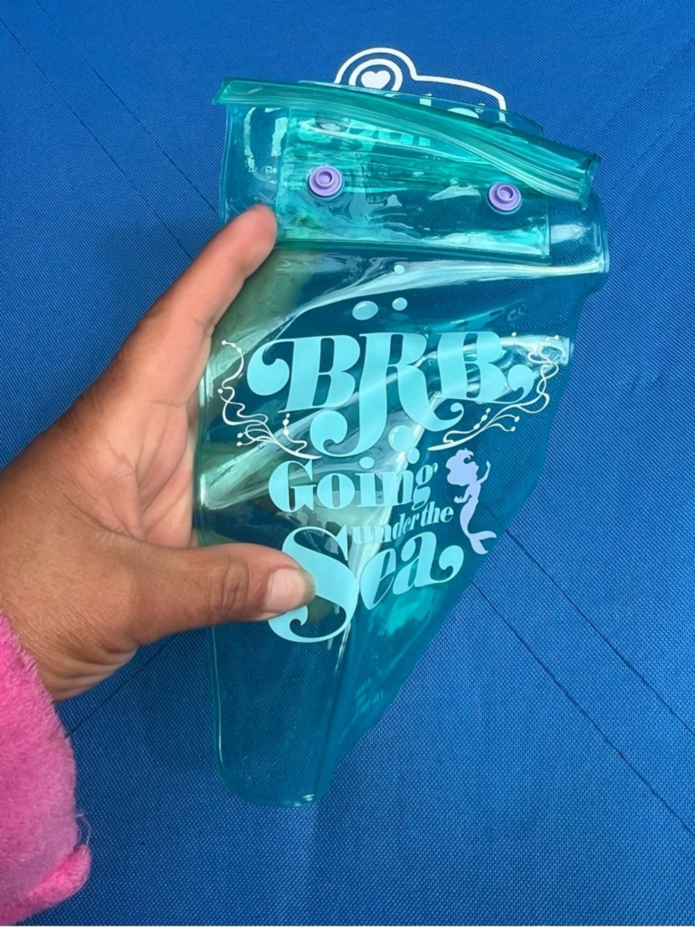 Banana Republic Teal Waterproof Phone Pouch with Aqua Lettering